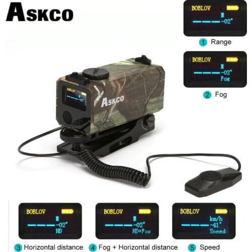 Askco 5-700M Mini Laser Rangefinders Tactical Hunting Rifle Scope Sight with Picatinny Weaver Rail Mount Color OLED Display