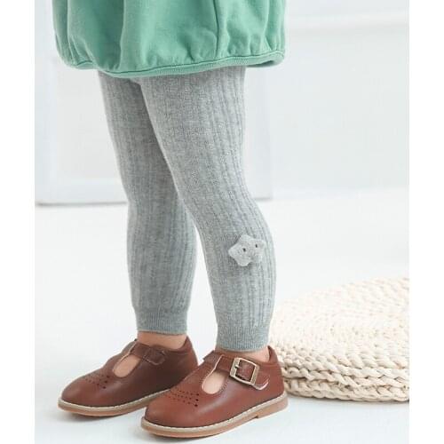 Kids Cotton Warm Ribbed Leggings Child Girls Boys Autumn Solid Shaping Princess Star Pants Toddler Cute Trouser Baby Accessories