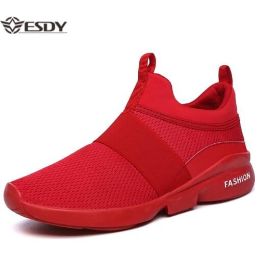 Men Sneakers Plus Size 45 46 2019 Spring Slip-On Mesh Sneakers Men Shoes Breathable Comfortable Fashion Casual Running Footwear