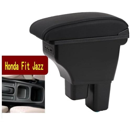 Centre Console Storage Box Armrest For Honda Fit Jazz 2008-2013 Arm Rest Rotatable 2009 2010 2011 2012