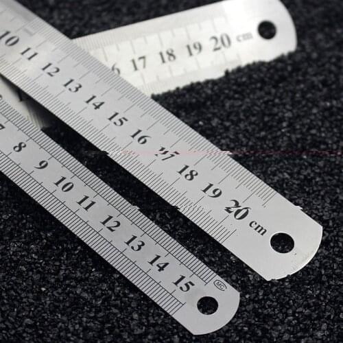 15cm/20cm/30cm Stainless Steel Metal Straight Ruler for Students Double Sided Percision Measuring Tools Sewing Rulers Set