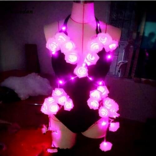 Sexy Luminous Led Costumes For Women Light Up Night Club Singer DJ Clothing Suit Pole Jazz Dance Outfit