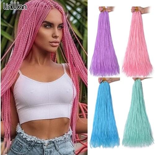 Linwan Senegalese Twist Hair Extension For Braids Synthetic Hair For Braids Crochet Braiding Hair African Braid Women Fake hair