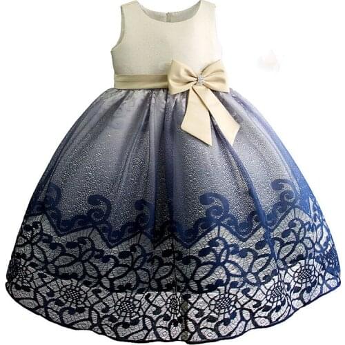 Gorgeous Girls Party Dress Embroidery Lace Children Wedding Dresses Kids Evening Ball Gown Formal Baby Clothes for Girl 3-10T