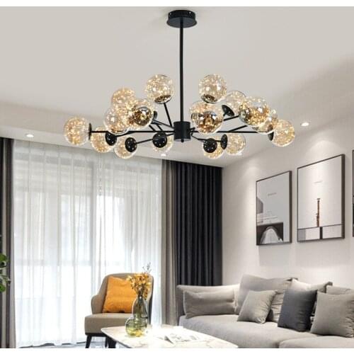 Nordic Chandelier Living Room Lamp New Magic Bean Molecule Lighting Bedroom Dining Room Lamp Modern Minimalist Chandelier