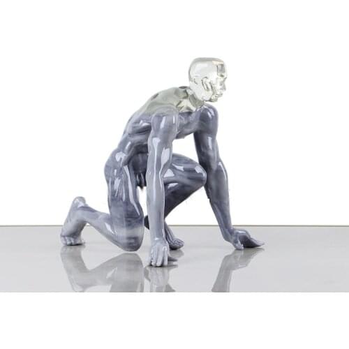 Modern Marble Texture Ready For Start Figures Figurines Creative Transparent Resin Ornaments For Home Room Christmas Decor Gifts