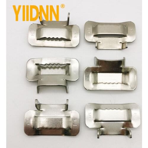 SUS304 Ear Buckle Stainless Steel, Ear-Lokt buckles for 3/4" Width banding, Pipe Clamp, Wing Seal for strapping, 100 PCS per box