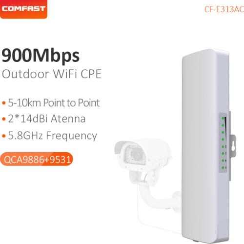 Outdoor Wifi Router 900Mbps Lightning protection 3-5KM Long Range Wireless Bridge 5.8Ghz With 48V POE RJ45 LAN&WAN WI FI CPE AP