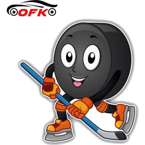 OFK Creative Ice Hockey Puck Smiley Car Sticker Accessories Vinyl PVC 13cm*12cm Motorcycle Car Styling Decal