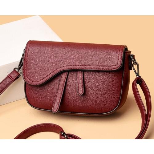 High Quality Pu Leather Shoulder Bag Luxury Women Brand Handbag Small Flip Messenger Bags Lady Casual Solid Color Crossbody Bag