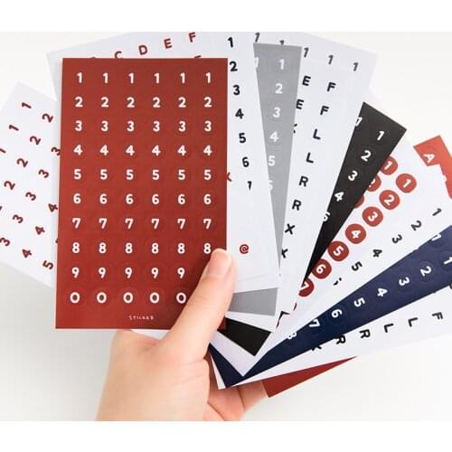 Yoofun Simplicism Sticker&Memo pad set Writable Round mark numbers letters Journaling Decorative Planner Stickers Stationery