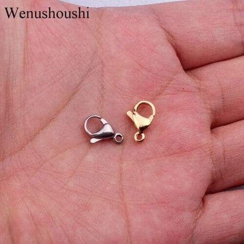 30pcs wholesale 11mm 13mm stainless steel Lobster Clasp Hooks For Necklace & Bracelet Chain DIY Fashion Jewelry Findings di084
