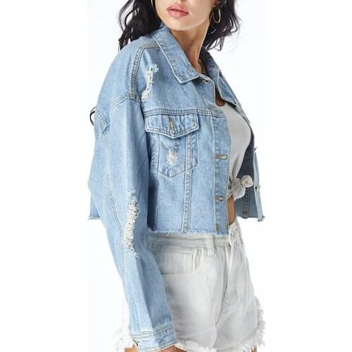 Women coat Denim Jacket Womens European and American short denim jacket Womens jacket