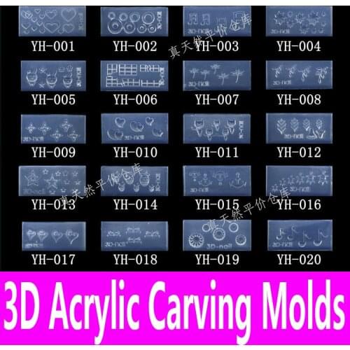 1set 139pcs 3d Acrylic Nail Art Molds Carving Templates Soft Silicon Gel Plates Decoration Tool Professional Salon DIY Wholesale
