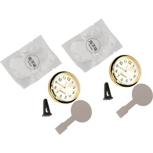 2 x Car Digital Clock Auto Watch Automotive Decoration Clock In Car - Golden
