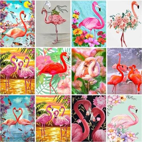 5D DIY Daimond Painting Cross stitch Flamingo Full Square Round Animal Diamond Embroidery Rhinestones Paintings New Year Gift