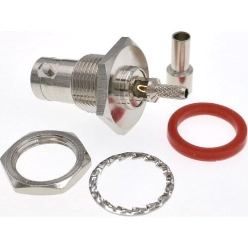 75ohm BNC Female Nut Bulkhead Crimp RG179 RG174 RG316 LMR100 RF Connector