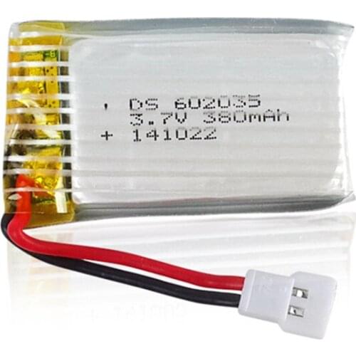 3.7V 380mAh 602035 lipo Battery For Hubson X4 H107 MJXRC F47 DiFeida DFD F180 F47 F48 RC Drone Parts 3.7v lipo battery XHplug