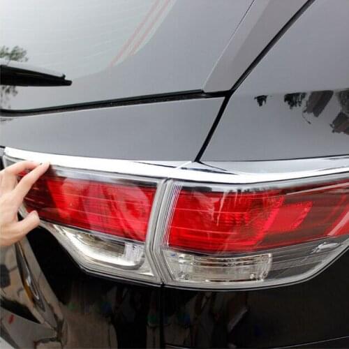 HOT ACCESSORIES FIT FOR TOYOTA HIGHLANDER 2014 2015 KLUGER CHROME TAIL REAR LIGHT LAMP COVER TRIM STRIP GARNISH MOLDING