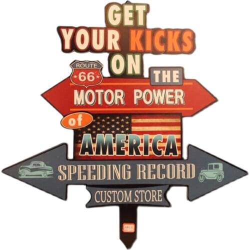 American solid wood home decoration accessories retro nostalgia bar coffee shop wall pendant creative signboard road sign design