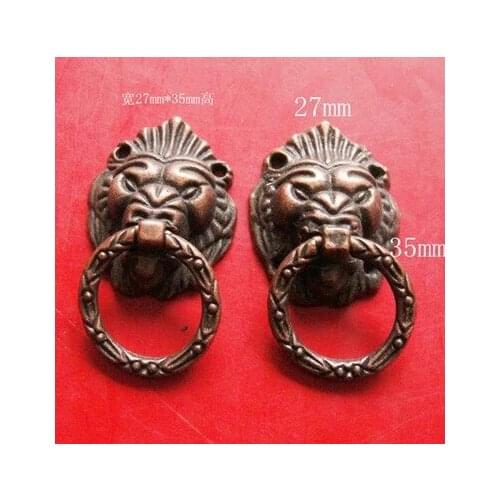 Antique Lion head handle wooden handle box packing box handles