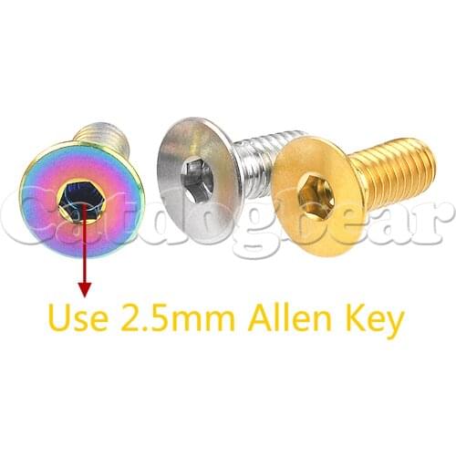 Catdogbear Titanium M4 Countersunk Head Bolt for Bicycle 8mm 10mm 15mm 20mm