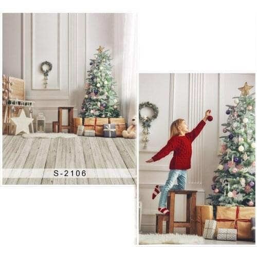 DAWNKNOW Merry Christmas Vinyl Photography Background For Children Tree Polyester Backdrop For Baby Photo Studio S2106