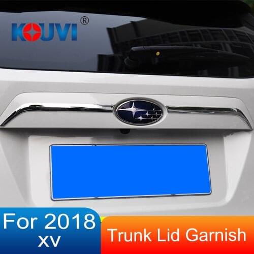 KOUVI Trunk Lid Cover Trim Garnish Rear Door Moulding Boot For Subaru xv GT3 GT7 2017 2018 2019 car accessories ABS Chrome