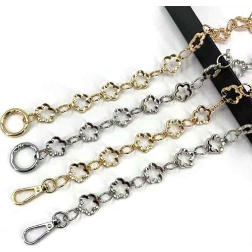 5pcs Blossom Floral Decorative Chain Strap Handle for Weave PU Handbag Shoulder Bag