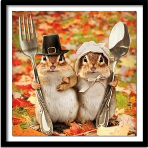 Two animals Diamond embroidery Diy diamond square drill rhinestone pasted Crafts Needlework home decoration zx