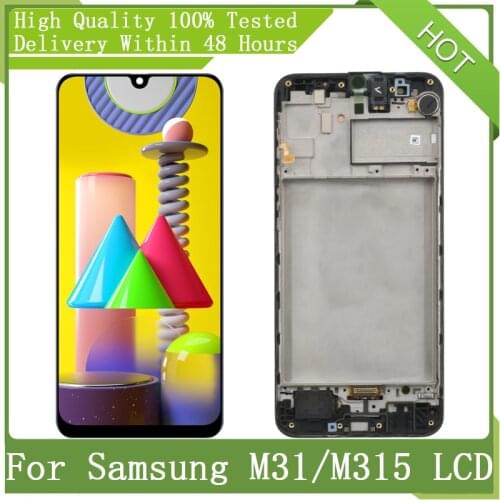 6.4” Super AMOLED Screen For SAMSUNG M31 M315 M315F SM-M315F With Frame LCD Display Touch Screen Digitizer Assembly Replacement