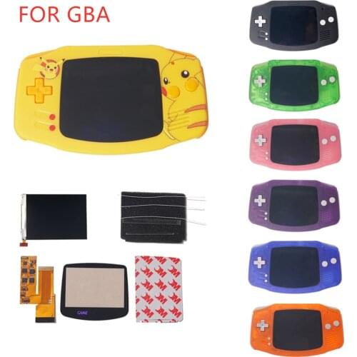 IPS V2 LCD Kits with no needs pre-cut shells for GBA Backlight V2 Screen 10 Levels High Brightness For Gameboy advance nintend