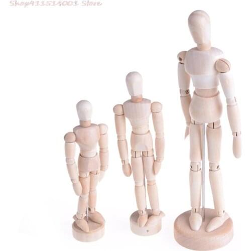 11.4cm,14cm,20cm Artist Movable Limbs Male Wooden Toy Figure Model Mannequin bjd Art Sketch Draw Action Toy Figures Handicraft