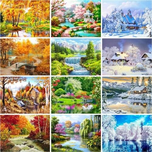 EverShine DIY Diamond Painting Landscape Picture Rhinestones Diamond Embroidery Season Cross Stitch Kits Hobby Gift Home Decor