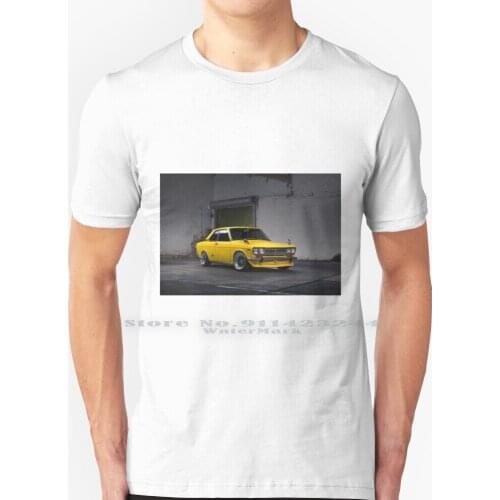 Datsun 510 Coupe T Shirt 100% Pure Cotton Jay Lenos Garage Garage Turismo Gran Sema Furious Fast Kang Sung Burn Turbo