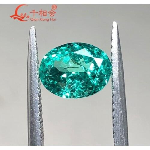 Artificial green sappphire oval shape natural cut including minor cracks and inclusions corundum loose gem stone