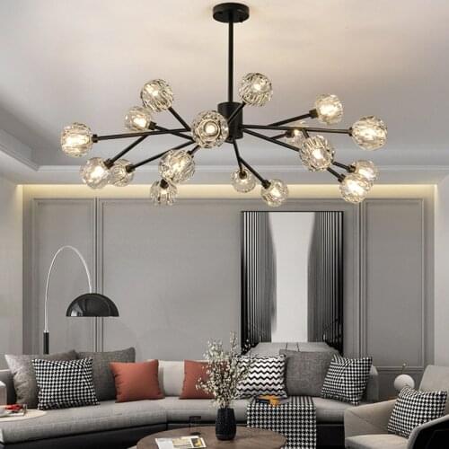 Creative Post-modern Crystal Chandelier living room personality branched molecular lamps Scandinavian luxury bedroom Chandelier