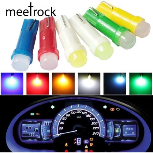 Meetrock 10pcs Ceramic T5 Led Dashboard Light Gauge Instrument Car Lamp Led T5 Side Auto Wedge Bulb SMD COB DC 12V Strobe Light