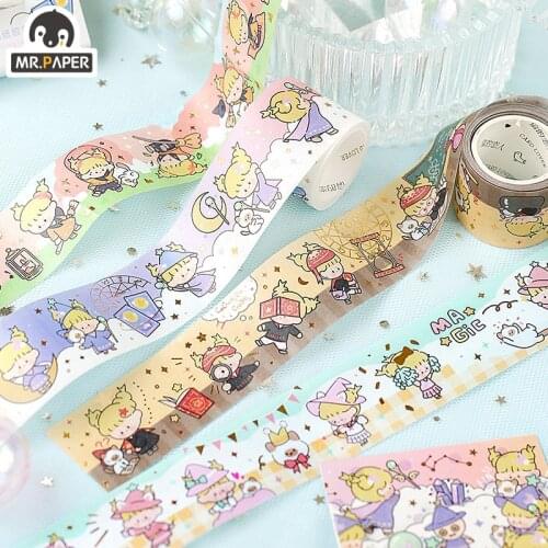 Mr.Paper 4 Design Hot Stamping And Paper Tape Amans School Of Magic Series Creative Hand Account DIY Decoration Material Tape