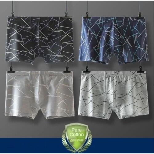 MiiOW Mens Underwear Mens Cotton Breathable Boxer Shorts Summer Thin Section Trend Personality Boys Sports Boxer Shorts