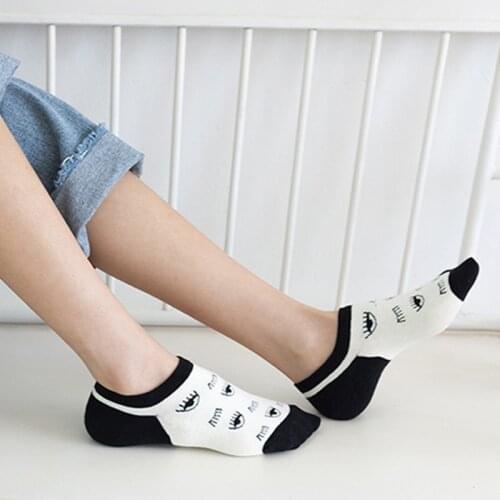 2021 Summer Casual Cute Women Cotton Socks Fashion Female Sport Short Colorful Dots Animal School Girls Street Socks Kawaii Pink