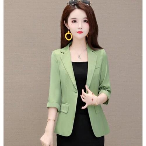 New Womens Suit 2021 Spring And Summer Blazer Female 3/4 Sleeve Suit Ladies Coat Outerwear White
