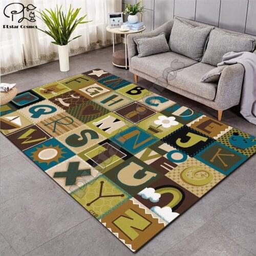 Educational floor playmats kids 3D Print Carpet Hallway Doormat Anti-Slip Bathroom Carpets Kids Room Absorb Water Kitchen-3