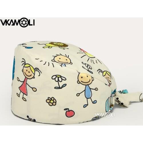 Clearance scrubs caps Pet Grooming Agency Work Scrubs Beauty Work Hats Lab nursing scrubs cap gorro enfermera womens and men