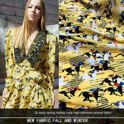 2020 early spring vacation style Europe and the United States show high set knight digital printing womens clothing cloth