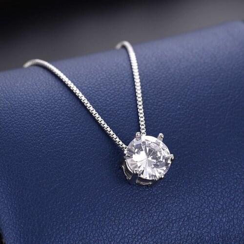 Classic Zircon Pendant Necklaces For Women Elegant Simple Formal Diamond Rhinestone Necklace Wedding Party Fashion Jewelry