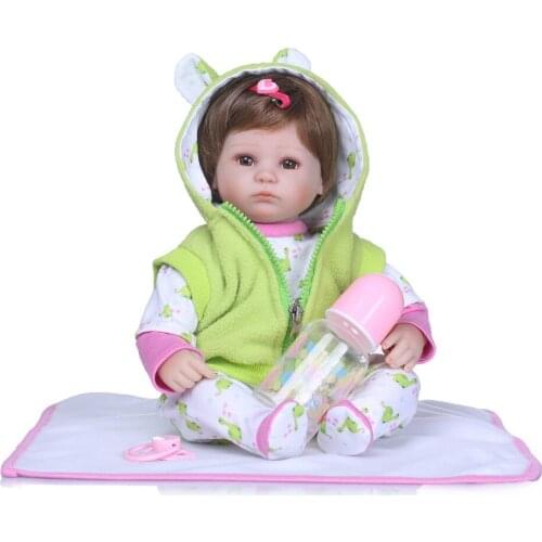 NPK 16 Inch 40cm Realistic Reborn Babies Vinyl Silicone Lifelike Boy Body Baby Dolls For Princess Children Kids Sleeping Toy