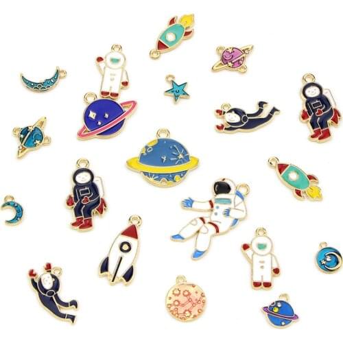 Craft Stud Alloy Drop Oil Pendant 20PCS/Set Space Series Pendants DIY Jewelry for Necklace Bracelet Diy Jewelry Accessories
