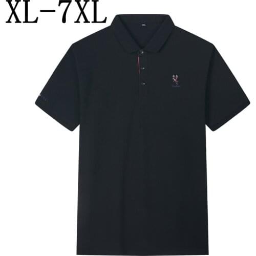 7XL 6XL 5XL New Summer Oversize Loose Mens Polo Shirts 100% Cotton Short Sleeve Embroidery Polo Shirt Men Fashion Chemise Homme