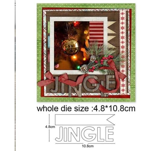 Christmas Banner JINGLE Metal Cutting Dies for Diy Craft dies Scrapbooking Embossing Die Cut Stencil dies Decoration Card Making